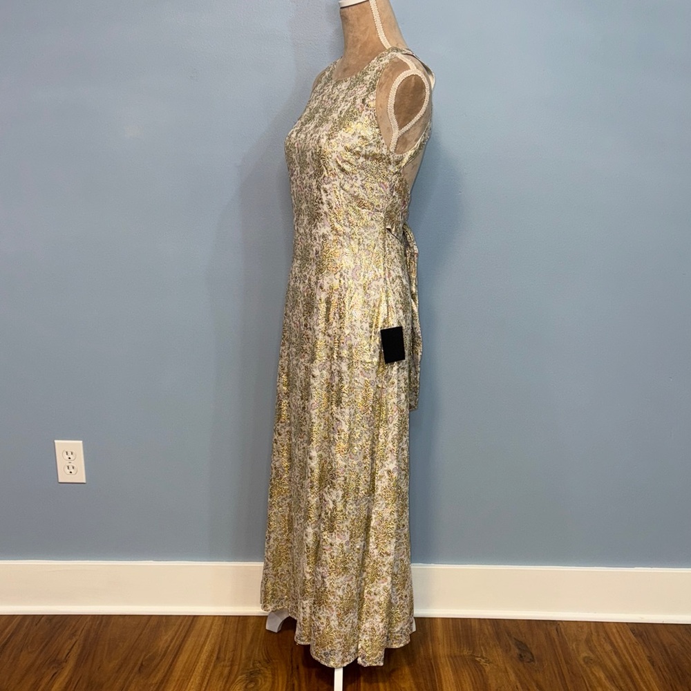 Lulu's Sleeveless Floral Maxi Dress in gold and Cream - Picture 6 of 13